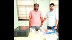 The accused in police custody in Lucknow on Monday (HT Photo) The accused in police custody in Lucknow on Monday (HT Photo)