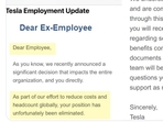 Viral image of Tesla's separation letter as Elon Musk's company announces another round of layoffs Viral image of Tesla's separation letter as Elon Musk's company announces another round of layoffs