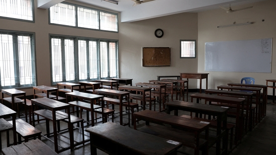 An empty classroom of a school.(REUTERS)