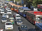 In Delhi, buses come in colours including red, indigo, orange, green, and light blue. (HT Photo) In Delhi, buses come in colours including red, indigo, orange, green, and light blue. (HT Photo)