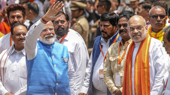 Prime Minister Narendra Modi with home minister Amit Shah.(PTI) Prime Minister Narendra Modi with home minister Amit Shah.(PTI)
