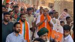 BJP candidate Sanjay Tandon during a foot march as part of campaigning in Chandigarh on Saturday. (HT Photo) BJP candidate Sanjay Tandon during a foot march as part of campaigning in Chandigarh on Saturday. (HT Photo)