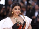 Aishwarya Rai Bachchan poses for photographers upon arrival at the premiere of the film Megalopolis at the 77th international film festival, Cannes. She is 50.(AP) Aishwarya Rai Bachchan poses for photographers upon arrival at the premiere of the film Megalopolis at the 77th international film festival, Cannes. She is 50.(AP)