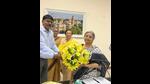 AU VC Prof Sangita Srivastava being presented a bouquet (HT Photo) AU VC Prof Sangita Srivastava being presented a bouquet (HT Photo)