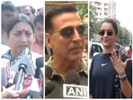 Union Minister Piyush Goyal, industrialist Anil Ambani, and actor Akshay Kumar exercised their franchise early on Monday for the Lok Sabha Elections. Union Minister Piyush Goyal, industrialist Anil Ambani, and actor Akshay Kumar exercised their franchise early on Monday for the Lok Sabha Elections.