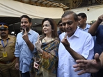 Mukesh Ambani, wife Nita and son Akash cast their votes in Mumbai during the fifth phase of Lok Sabha elections. Mukesh Ambani, wife Nita and son Akash cast their votes in Mumbai during the fifth phase of Lok Sabha elections.
