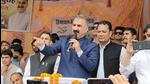 Himachal CM Sukhvinder Singh Sukhu addressing crowds at a campaign rally in Churah, Chamba. (Aqil Khan/HT) Himachal CM Sukhvinder Singh Sukhu addressing crowds at a campaign rally in Churah, Chamba. (Aqil Khan/HT)