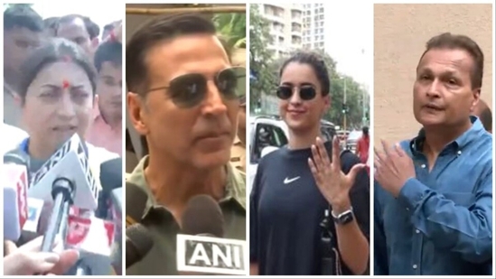 Union Minister Piyush Goyal, industrialist Anil Ambani, and actor Akshay Kumar exercised their franchise early on Monday for the Lok Sabha Elections.