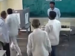 YSRCP MLA P Ramakrishna Reddy was caught on camera damaging an EVM in Andhra Pradesh. YSRCP MLA P Ramakrishna Reddy was caught on camera damaging an EVM in Andhra Pradesh.