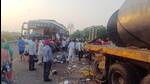 Ludhiana police initiated a rescue operation after receiving information about the mishap and rushed the victims to hospital. (HT Photo) Ludhiana police initiated a rescue operation after receiving information about the mishap and rushed the victims to hospital. (HT Photo)