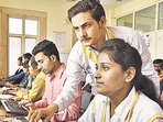 Students take participate in skill development training courses organised by Delhi Police under Pradhan Mantri Kaushal Vikas Yojana at New Usman Pur Police Station in New Delhi, India, recently. (Raj K Raj/HT PHOTO) Students take participate in skill development training courses organised by Delhi Police under Pradhan Mantri Kaushal Vikas Yojana at New Usman Pur Police Station in New Delhi, India, recently. (Raj K Raj/HT PHOTO)