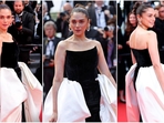Aditi Rao Hydari dazzled at Cannes red carpet in enchanting black and white gown. Aditi Rao Hydari dazzled at Cannes red carpet in enchanting black and white gown.