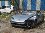 The Porsche car found without number plate in Pune. (PTI)(HT_PRINT) The Porsche car found without number plate in Pune. (PTI)(HT_PRINT)