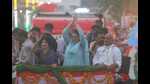 Priyanka Gandhi, Dimple Yadav and Ajay Rai at an election rally in Varanasi on Saturday. (HT Photo) Priyanka Gandhi, Dimple Yadav and Ajay Rai at an election rally in Varanasi on Saturday. (HT Photo)