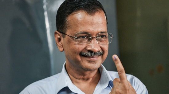 Taking to reporters after casting his vote, Arvind Kejriwal appealed to people not to sit at their homes due to the intense summer heat and come out to vote against "dictatorship".(ANI)