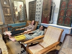 Sarita Sundar and Rachel Lee check out planter's chairs at an antique store in Kochi. (Crafters, Kochi) Sarita Sundar and Rachel Lee check out planter's chairs at an antique store in Kochi. (Crafters, Kochi)