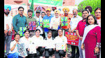 PAU V-C Satbir Singh Gosal with dignitaries and students an event to encourage first-time voters in Ludhiana on Wednesday. (HT) PAU V-C Satbir Singh Gosal with dignitaries and students an event to encourage first-time voters in Ludhiana on Wednesday. (HT)