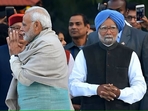 Prime Minister Narendra Modia and former PM Manmohan Singh Prime Minister Narendra Modia and former PM Manmohan Singh