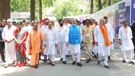 Top BJP leaders, including EAM S. Jaishankar, commerce and industry minister Piyush Goyal, and party president J.P. Nadda, actively canvassed in Varanasi, ensuring no voter is left unattended. Top BJP leaders, including EAM S. Jaishankar, commerce and industry minister Piyush Goyal, and party president J.P. Nadda, actively canvassed in Varanasi, ensuring no voter is left unattended.
