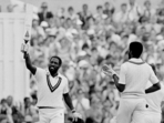 Viv Richards celebrates his century at Old Trafford with Michael Holding(Getty Images) Viv Richards celebrates his century at Old Trafford with Michael Holding(Getty Images)