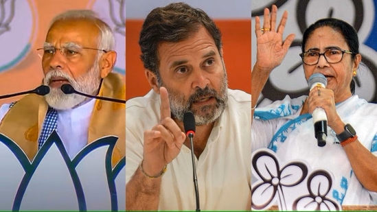 Prime Minister Narendra Modi (L), Congress leader Rahul Gandhi (C) and West Bengal chief minister Mamata Banerjee. Prime Minister Narendra Modi (L), Congress leader Rahul Gandhi (C) and West Bengal chief minister Mamata Banerjee.