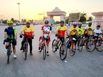 Pedalyatri Cycling Association members during a ride at 1090 crossing Pedalyatri Cycling Association members during a ride at 1090 crossing
