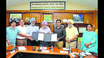 PAU V-C Satbir Singh Gosal with DMCH principal Gurpreet Wander during the signing of MoU in Ludhiana on Monday. (HT Pfhoto) PAU V-C Satbir Singh Gosal with DMCH principal Gurpreet Wander during the signing of MoU in Ludhiana on Monday. (HT Pfhoto)