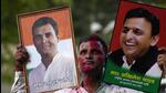 A Samajwadi Party supporter in Lucknow on Tuesday. (AP) A Samajwadi Party supporter in Lucknow on Tuesday. (AP)