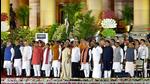 Newly sworn-in Prime Minister Narendra Modi and Union Council of Ministers during a ceremony, at Rashtrapati Bhavan, in New Delhi on Sunday. (ANI) Newly sworn-in Prime Minister Narendra Modi and Union Council of Ministers during a ceremony, at Rashtrapati Bhavan, in New Delhi on Sunday. (ANI)