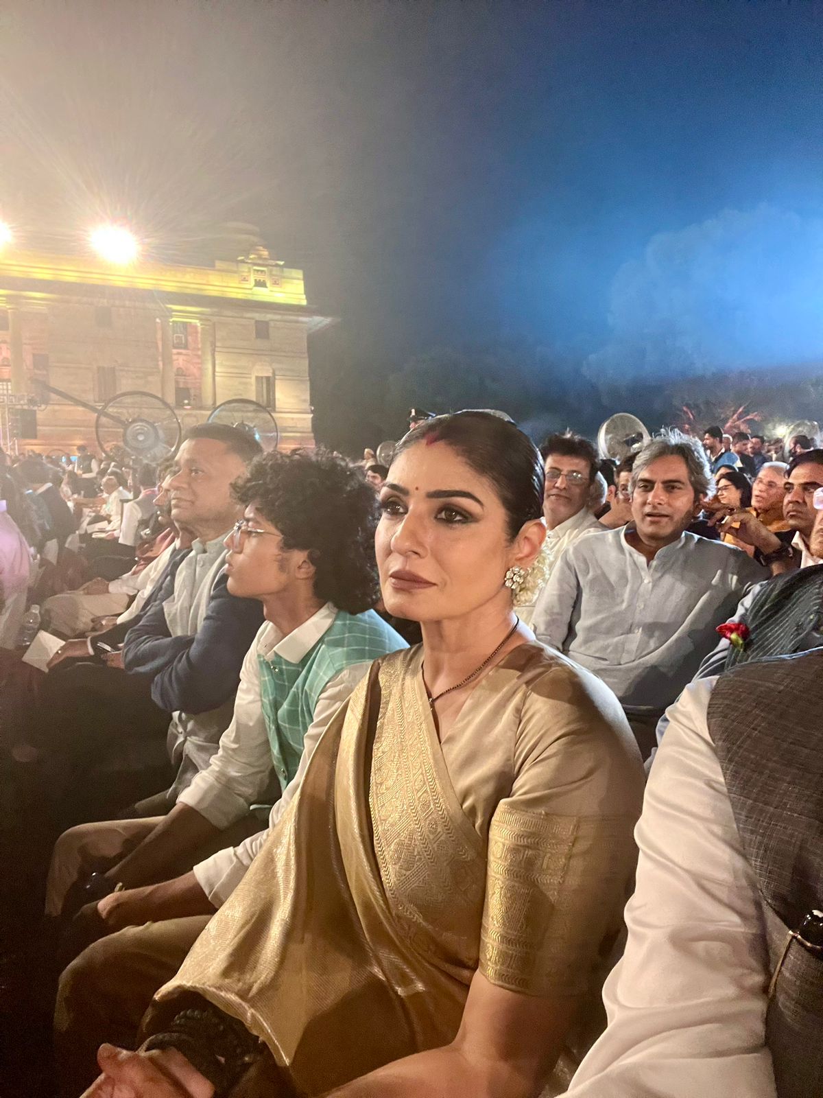 Raveena Tandon at Rashtrapati Bhavan for Prime Minister Modi's oath-taking ceremony Raveena Tandon at Rashtrapati Bhavan for Prime Minister Modi's oath-taking ceremony