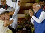 Nirmala Sitharaman greets Prime Minister Narendra Modi after swearing in as Cabinet Minister on June 9. Nirmala Sitharaman greets Prime Minister Narendra Modi after swearing in as Cabinet Minister on June 9.