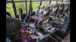 Reasi: The damaged inside of the bus carrying pilgrims that was ambushed by terrorists, in Reasi district of Jammu and Kashmir, on June 10, 2024. (PTI) Reasi: The damaged inside of the bus carrying pilgrims that was ambushed by terrorists, in Reasi district of Jammu and Kashmir, on June 10, 2024. (PTI)