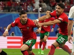 Portugal's Francisco Conceicao, left, celebrates his side's second goal during a Group F match between Portugal and Czech Republic(AP) Portugal's Francisco Conceicao, left, celebrates his side's second goal during a Group F match between Portugal and Czech Republic(AP)