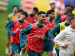 Portugal's forward #07 Cristiano Ronaldo (C) runs during a training session of Portugal's national football team, during the UEFA Euro 2024 European football Championship(AFP) Portugal's forward #07 Cristiano Ronaldo (C) runs during a training session of Portugal's national football team, during the UEFA Euro 2024 European football Championship(AFP)