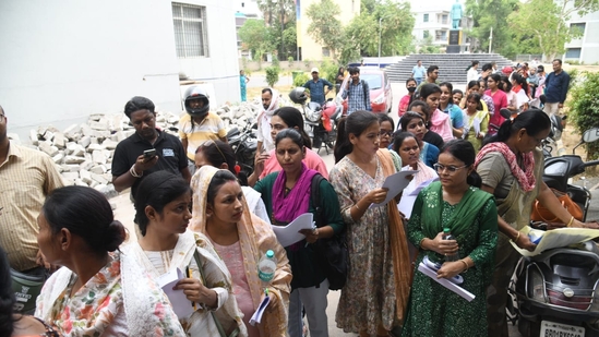 The National Testing Agency (NTA) conducted the UGC NET June Exam 2024 at various exam centres across the country. UGC NET exam for 83 subjects was conducted in a single day in two shifts.(Santosh Kumar)