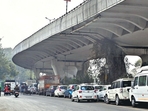Some stretches under the flyover is encroached upon for illegal parking. (Arvind Yadav/HT photo) Some stretches under the flyover is encroached upon for illegal parking. (Arvind Yadav/HT photo)