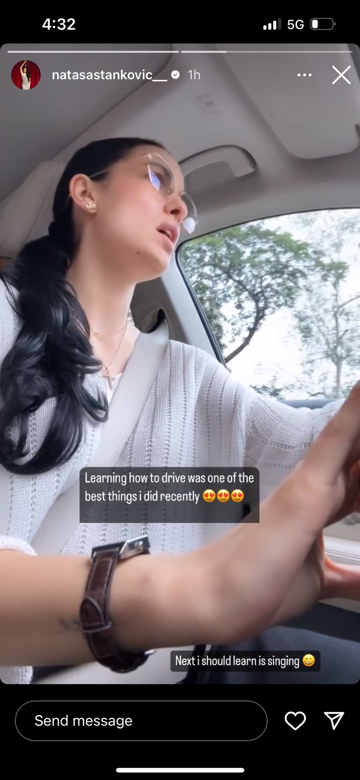 Screengrab of Natasa Stankovi’s Instagram Story. Screengrab of Natasa Stankovi’s Instagram Story.