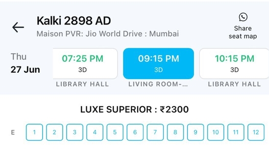 Kalki 2898 AD tickets priced at ₹2.4K in Mumbai. Kalki 2898 AD tickets priced at ₹2.4K in Mumbai.
