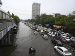 Delhi-NCR on Friday morning received heavy rainfall accompanied by thunderstorms and lightning, causing severe waterlogging and traffic congestion in the city.(Sanjeev Verma/Hindustan Times) Delhi-NCR on Friday morning received heavy rainfall accompanied by thunderstorms and lightning, causing severe waterlogging and traffic congestion in the city.(Sanjeev Verma/Hindustan Times)
