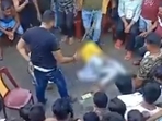 The man, allegedly a TMC leader, attacked a couple with bamboo sticks in Chopra in Uttar Dinajpur district of West Bengal. The man, allegedly a TMC leader, attacked a couple with bamboo sticks in Chopra in Uttar Dinajpur district of West Bengal.