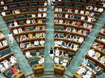 The proceedings of the First Session of the 18th Lok Sabha are underway, at the new Parliament building. (ANI) The proceedings of the First Session of the 18th Lok Sabha are underway, at the new Parliament building. (ANI)