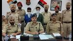 The accused in police custody in Sangrur on Monday. The accused in police custody in Sangrur on Monday.