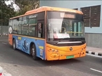 E-bus in Ghaziabad. (Sakib Ali/HT Photo)(HT_PRINT) E-bus in Ghaziabad. (Sakib Ali/HT Photo)(HT_PRINT)