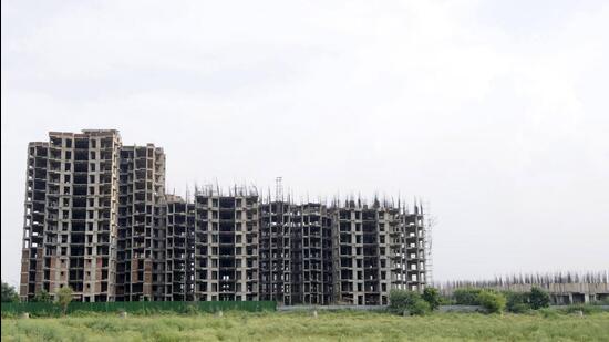 A view of an incomplete Unitech housing project in Sector 113, Noida. (HT Archive) A view of an incomplete Unitech housing project in Sector 113, Noida. (HT Archive)