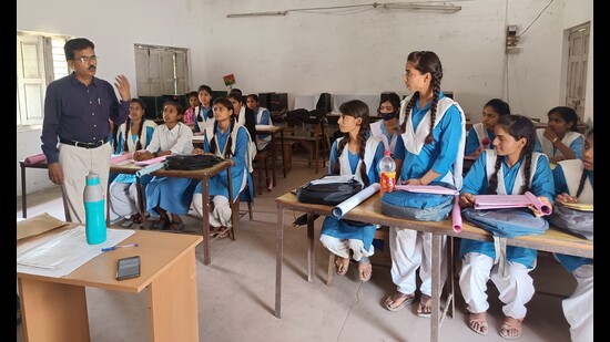 Students studying at a government secondary school in Prayagraj. (HT file) Students studying at a government secondary school in Prayagraj. (HT file)