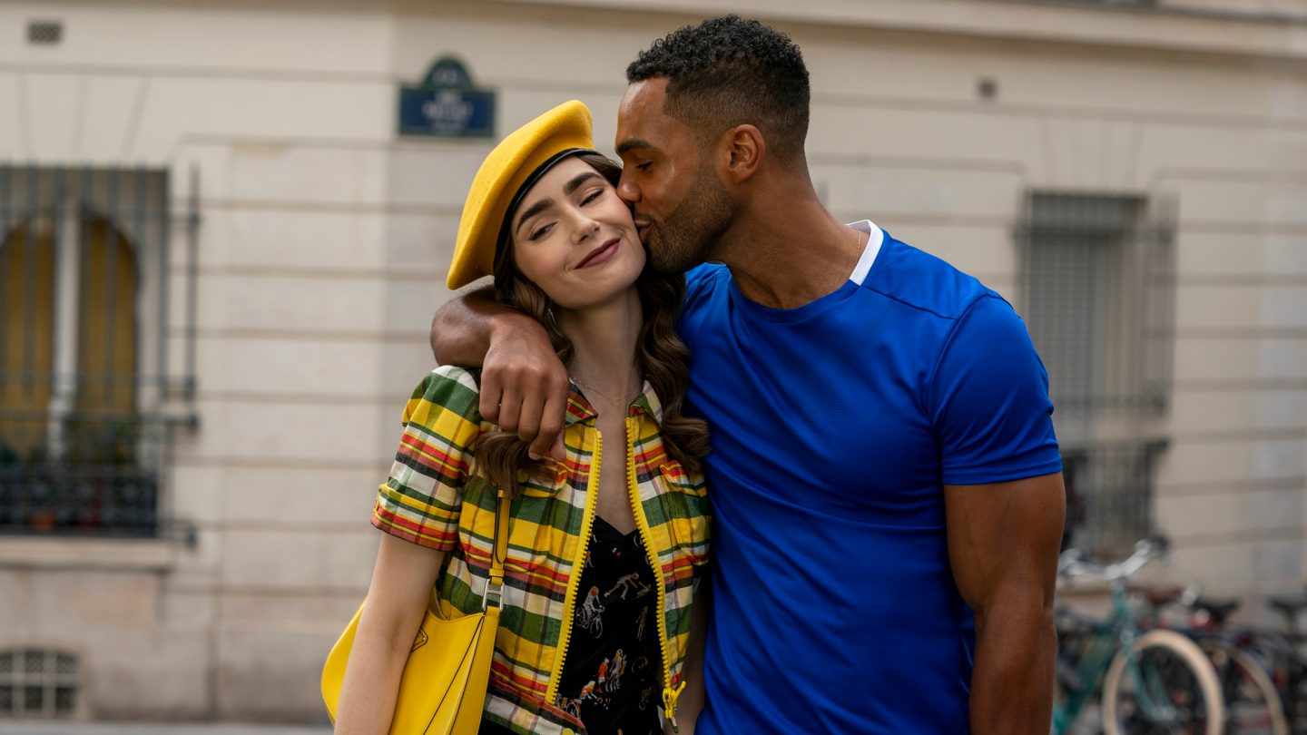 Lily Collins as Emily and Lucien Laviscount as Alfie Lily Collins as Emily and Lucien Laviscount as Alfie