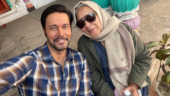 Rajniesh Duggal with his mother in Vrindavan Rajniesh Duggal with his mother in Vrindavan