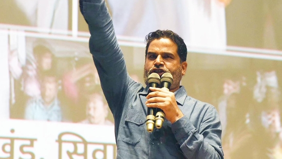 Jan Suraj Chief Prashant Kishore addressing during party state level meeting for upcoming Bihar Vidhan Sabha polls at Bapu Sabhagar in Patna, Bihar, India, Sunday,04, 2024. (Photo by Santosh Kumar/ Hindustan Times)