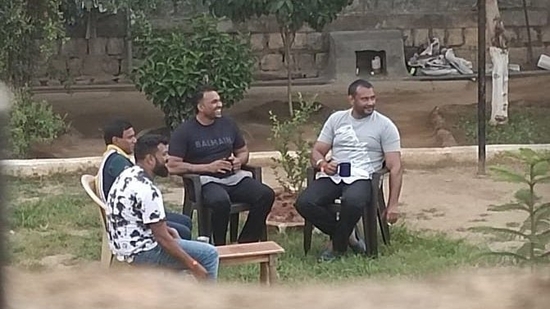 This picture of Darshan and a few other inmates has been making rounds on social media. This picture of Darshan and a few other inmates has been making rounds on social media.