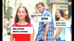 A version of the Distracted Boyfriend meme. A version of the Distracted Boyfriend meme.